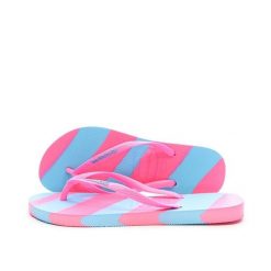 Klapki damskie Havaianas Slim Color Fun. Czerwone klapki damskie Havaianas, bez wzorów, z materiału, bez obcasa. Za 165.50 zł.