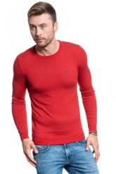 MĘSKI SWETER WRANGLER CREW KNIT RED W85674Q47 112132255. Czerwone swetry męskie Wrangler, m, bez wzorów, z bawełny, bez kołnierzyka. W wyprzedaży za 69.99 zł.