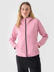 4F Kurtka softshell wiatroodporna membrana 5000 damska - różowa S. Czerwone kurtki damskie 4f, m, bez wzorów, z dzianiny, z kapturem. W wyprzedaży za 199.99 zł.