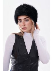 Lucky Bees Czapka w kolorze czarnym rozmiar: onesize. Czarne czapki zimowe damskie Lucky Bees, z futra. Za 109.26 zł.