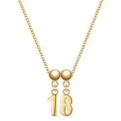 Glanzstücke München Komplet (łańcuszek + charm) Cyfra 18 Srebro wysokiej próby Żółte złoto Naszyjniki 1 ct Damski. Żółte naszyjniki damskie Glanzstücke München, pozłacane. Za 169.99 zł.