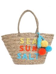 BLE Shopper bag w kolorze błękitno-jasnobrązowym - 53 x 30 cm rozmiar: onesize. Brązowe shopper bag damskie BLE, bez wzorów, z materiału, na ramię, bez dodatków. Za 101.70 zł.