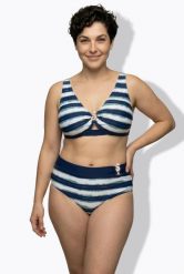Damskie Bikini paski miękkie miseczki regulowane ramiączka. Niebieskie bikini damskie Ulla Popken, bez wzorów, plus size. Za 191.99 zł.