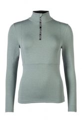 Koszulka funkcjonalna z długim rękawem damska HKM Supersoft II. Niebieskie bluzki sportowe damskie HKM, xs, z materiału, bez kołnierzyka, bez ramiączek. Za 219.00 zł.