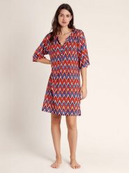 Admas Sukienka w kolorze czerwono-niebieskim rozmiar: L. Czerwone sukienki damskie admas, na co dzień, l, bez wzorów, z wiskozy, bez kołnierzyka, bez ramiączek, mini, proste. Za 91.99 zł.