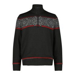 Sweter z dzianiny z zamkiem na kołnierzu CMP. Czarne kardigany męskie CMP, l, bez wzorów, z dzianiny, bez kołnierzyka. Za 372.50 zł.
