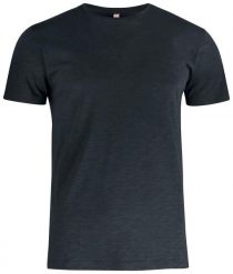 Clique Slub-T męski T-shirt 100% bawełna - dopasowany krój. Czarne t-shirty męskie CLIQUE, m, bez wzorów, z bawełny, bez kołnierzyka. Za 99.74 zł.