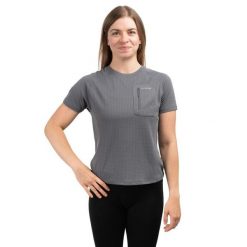 Koszulka trekkingowa damska Pocket Round Neck. Szare bielizna termoaktywna damska NATUREHIKE, bez wzorów. Za 119.99 zł.