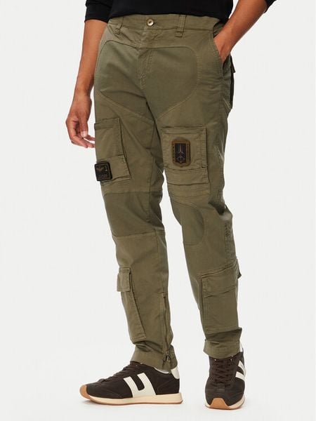 Aeronautica Militare Spodnie cargo 262PA1387UCT01493 Zielony Regular Fit. Zielone spodnie materiałowe męskie AERONAUTICA MILITARE, bez wzorów, z bawełny. Za 1,189.00 zł.