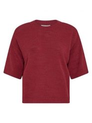 MOSS COPENHAGEN Sweter w kolorze bordowym rozmiar: S/M. Czerwone swetry klasyczne damskie MOSS COPENHAGEN, m, z bawełny, bez kołnierzyka. Za 164.95 zł.