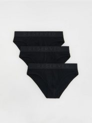 Bawełniane slipy 3 pack - czarny. Czarne slipki męskie Reserved, bez wzorów, z bawełny. Za 69.99 zł.