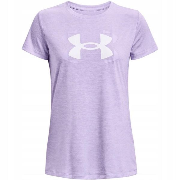 Damska Koszulka Z Krótkim Rękawem Z Grafiką Tech Twist. Fioletowe bluzki damskie Under Armour, bez wzorów, bez kołnierzyka. Za 161.99 zł.