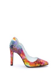 Streetfly Czółenka w kolorze czerwono-niebiesko-żółtym ze wzorem rozmiar: 38. Czerwone czółenka damskie Streetfly, bez wzorów, bez obcasa, na szpilce. Za 78.47 zł.