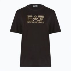 Koszulka damska EA7 Emporio Armani Train Visibility. Czarne topy sportowe damskie EA7 Emporio Armani, l, bez wzorów, z bawełny, bez ramiączek. Za 199.99 zł.