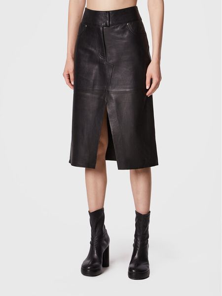 Notes Du Nord Spódnica skórzana Emma 12806 Czarny Slim Fit. Czarne spódniczki damskie Notes du Nord, bez wzorów, ze skóry. Za 1,209.00 zł.