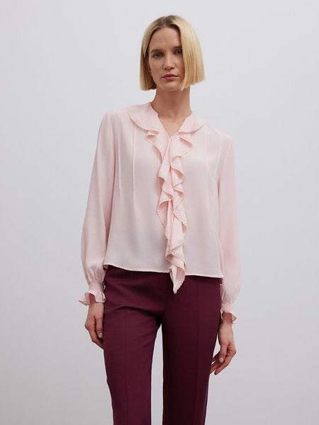 BGN Bluzka w kolorze jasnoróżowym rozmiar: 36. Różowe bluzki damskie BGN, bez wzorów, z wiskozy, bez kołnierzyka, bez ramiączek. Za 52.42 zł.