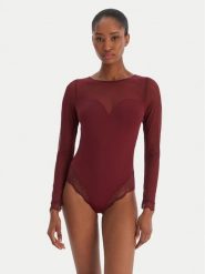 Ysabel Mora Body 10782 Bordowy. Czerwone body damskie ysabel mora, bez wzorów, z syntetyku. Za 279.99 zł.