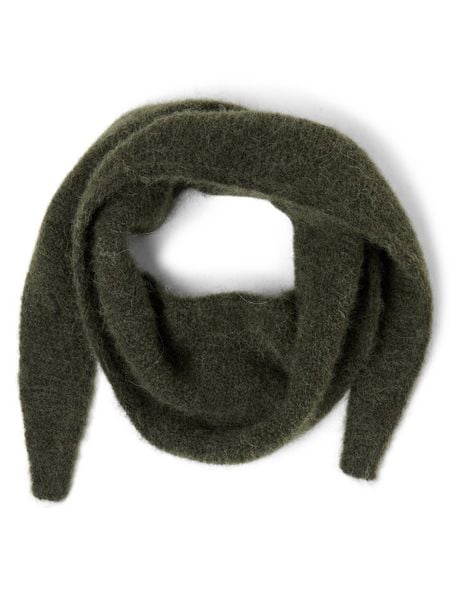 Samsøe Samsøe szalik z dzianiny z zawartością alpaki i merynosów - Sanor Kobiety Wełna merino zielony, ONE SIZE. Zielone szaliki i kominy damskie Samsoe & Samsoe, bez wzorów, z dzianiny. Za 199.95 zł.