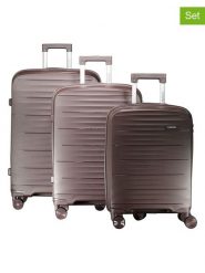 Geographical Norway 3-częściowy zestaw "Sillo" w kolorze brązowym rozmiar: onesize. Brązowe walizki Geographical Norway, bez wzorów, z materiału. Za 404.99 zł.