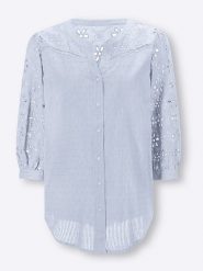 Heine Bluzka w kolorze błękitnym rozmiar: 34. Niebieskie bluzki damskie Heine, bez wzorów, z bawełny, bez kołnierzyka, bez ramiączek. Za 65.85 zł.