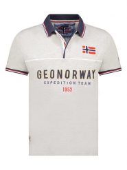 Geographical Norway Koszulka polo "Kerato" w kolorze białym rozmiar: S. Szare koszulki polo męskie Geographical Norway, s, bez wzorów, bez ramiączek. Za 52.67 zł.
