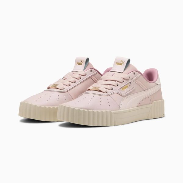 Buty sportowe damskie Puma CARINA 3.0 LUXE 40072411. Czerwone buty sportowe na co dzień damskie Puma, bez wzorów, z gumy, tenisowe. Za 195.70 zł.