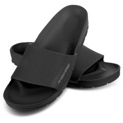 Klapki basenowe unisex Aqua Speed Oslo. Czarne klapki damskie Aqua-Speed, bez wzorów, bez obcasa. Za 42.99 zł.