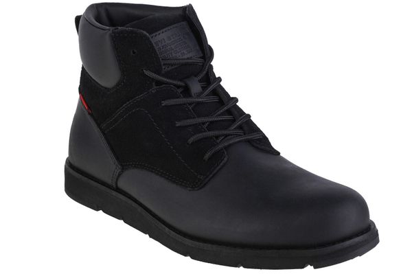 Buty Levi's czarne skórzane Jax Plus. Czarne buty trekkingowe męskie Levi's, na zimę, z materiału, bez zapięcia, trekkingowe. Za 548.65 zł.