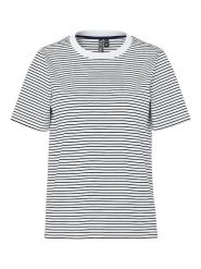 Pieces Koszulka "Pcria" w kolorze biało-granatowym rozmiar: XS. Białe bluzki damskie Pieces, xs, bez wzorów, z bawełny, bez kołnierzyka, bez ramiączek. Za 39.86 zł.