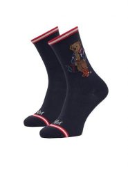 Polo Ralph Lauren Skarpety długie 455P18191001 Granatowy. Niebieskie skarpetki damskie Polo Ralph Lauren, bez wzorów, z bawełny. Za 119.99 zł.