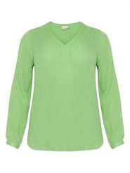 KAFFE curve Bluzka w kolorze zielonym rozmiar: 52. Zielone bluzki damskie KAFFE curve, s, bez wzorów, z wiskozy, klasyczne, bez kołnierzyka, bez ramiączek. Za 69.95 zł.