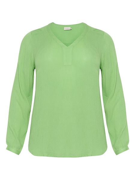 KAFFE curve Bluzka w kolorze zielonym rozmiar: 52. Zielone bluzki damskie KAFFE curve, s, bez wzorów, z wiskozy, klasyczne, bez kołnierzyka, bez ramiączek. Za 69.95 zł.