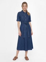 More & More Dżinsowa sukienka damska Kobiety Bawełna (100%) niebieski jednolity, 40. Niebieskie sukienki damskie MORE & MORE, bez wzorów, z bawełny, bez kołnierzyka, bez ramiączek. Za 599.95 zł.