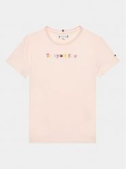 Tommy Hilfiger T-Shirt KG0KG07263 D Różowy Regular Fit. Czerwone koszulki dziewczęce Tommy Hilfiger, bez wzorów, z bawełny, bez ramiączek. Za 159.99 zł.