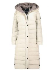 Geographical Norway Płaszcz pikowany w kolorze kremowym rozmiar: XXL. Brązowe płaszcze damskie Geographical Norway, xxl, bez wzorów. Za 301.64 zł.