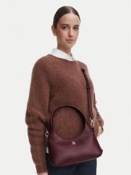 Tommy Hilfiger Torebka Th Everyday Mini Hobo AW0AW19185 Bordowy. Czerwone torebki klasyczne damskie Tommy Hilfiger, bez wzorów, bez dodatków. Za 449.99 zł.
