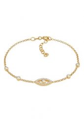 Elli Damski Evil Eye Trend regulowane z kryształami cyrkonii w pozłącanym srebrze 925 Sterling Silver Bransoletki 1 ct. Szare bransoletki damskie Elli, pozłacane. Za 261.49 zł.
