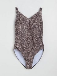 Jednoczęściowy strój kąpielowy w panterkę Plus size - wielobarwny. Stroje jednoczęściowe damskie Sinsay, l, bez wzorów, plus size. Za 69.99 zł.
