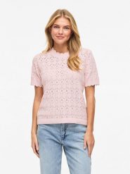 Vila Sweter "Vilowen" w kolorze jasnoróżowym rozmiar: L. Różowe swetry klasyczne damskie Vila, l, z bawełny, bez kołnierzyka. Za 114.17 zł.