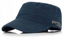 Męska, Wiosenno-Letnia Czapka Patrolówka - Pako Jeans - Granatowa. Niebieskie czapki męskie Pako Jeans, na lato, bez wzorów, z bawełny. Za 75.00 zł.