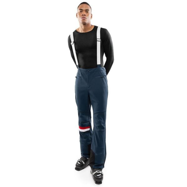 Męskie spodnie narciarskie retro z szelkami Siroko Parsenn Blue. Niebieskie spodnie materiałowe męskie SIROKO, bez wzorów, z materiału, retro. Za 678.00 zł.