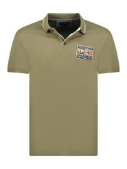 Geographical Norway Koszulka polo "Karite" w kolorze khaki rozmiar: L. Brązowe koszulki polo męskie Geographical Norway, l, bez wzorów, z bawełny, bez ramiączek. Za 105.38 zł.
