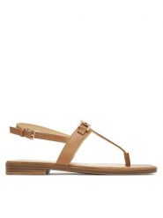 Guess Sandały FLJREL LEA21 Brązowy. Brązowe sandały damskie Guess, z aplikacjami, ze skóry, bez obcasa, na płaskiej podeszwie. Za 309.99 zł.