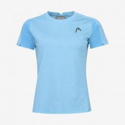 T-Shirt damski PADEL Tech. Niebieskie t-shirty damskie HEAD, l, bez wzorów, z meshu, bez kołnierzyka. W wyprzedaży za 161.00 zł.
