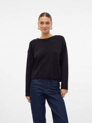 Vero Moda Sweter "Gold" w kolorze czarnym rozmiar: XS. Czarne swetry klasyczne damskie Vero Moda, xs, ze splotem, bez kołnierzyka. Za 96.83 zł.
