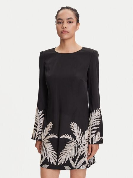 Guess Sukienka koktajlowa W5YK10 WHCU2 Czarny Regular Fit. Czarne sukienki damskie Guess, xs, z aplikacjami, z syntetyku, wizytowe, bez kołnierzyka, bez ramiączek. Za 769.99 zł.