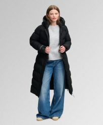 Superdry Płaszcz City Chevron Padded Longline – Czarny. Czarne kurtki damskie Superdry., bez wzorów. Za 817.50 zł.