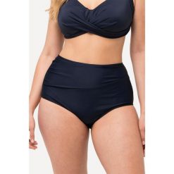 Damski Dół od bikini drapowanie wysoki stan. Niebieskie bikini damskie Ulla Popken, bez wzorów, plus size. W wyprzedaży za 100.99 zł.