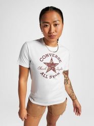 Converse Koszulka w kolorze białym rozmiar: XL. Białe bluzki damskie Converse, xl, bez wzorów, bez kołnierzyka, bez ramiączek. Za 83.62 zł.