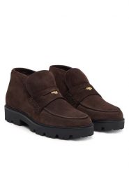 Tommy Hilfiger Botki Th Enamel Charm Loafer Boot FW0FW09680 Brązowy. Brązowe botki damskie Tommy Hilfiger, ze skóry, bez obcasa, na płaskiej podeszwie, bez zapięcia. Za 699.99 zł.